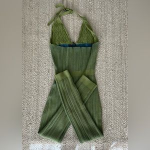 Lime knit jumpsuit